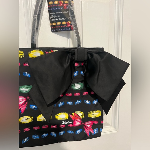 New! Brighton Holiday Take a “Beau” Tote Bold Jewel Tone Ribbon Bow Design NWT! - Picture 3 of 9